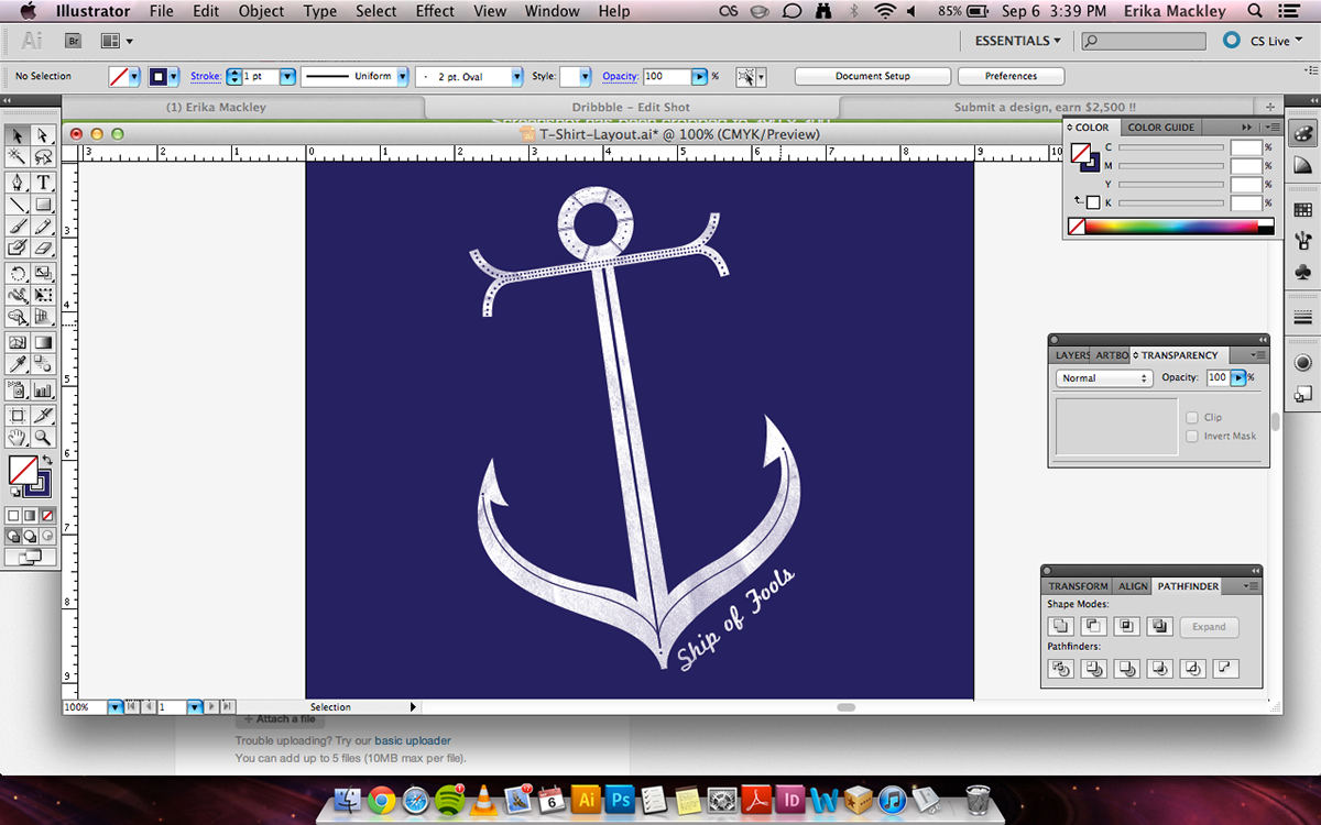 anchor  sea  ship erika mackley erika noel design screen print print silk screen ship of fools Fool