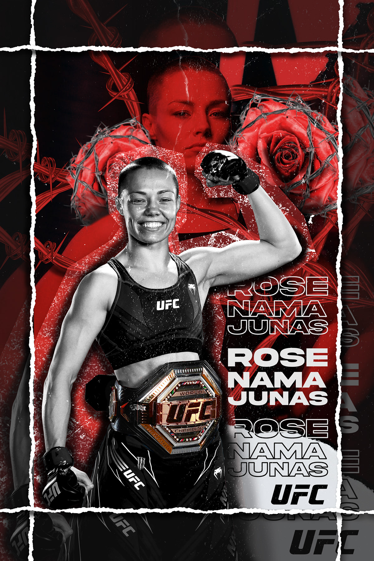 design graphic design  jon jones MMA poster Rose Namajunas Sports Design UFC Valentina Shevchenko