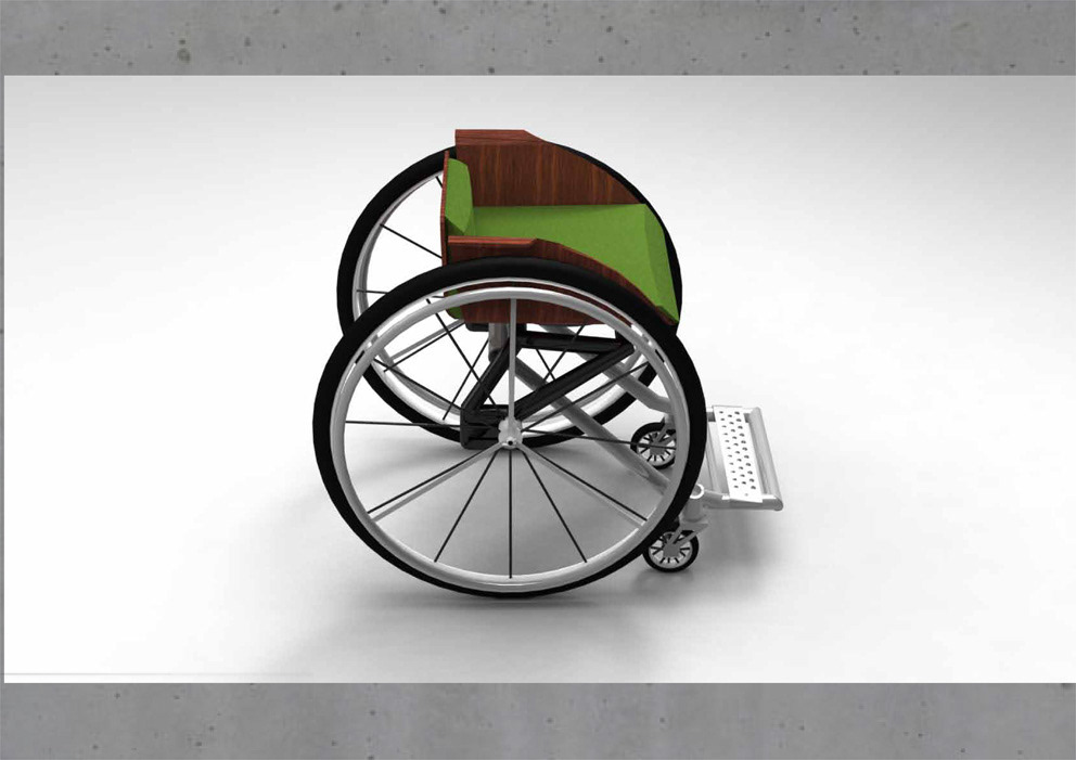 wheel chair handicap evolutive transportation Style Personalisation compact wood iron