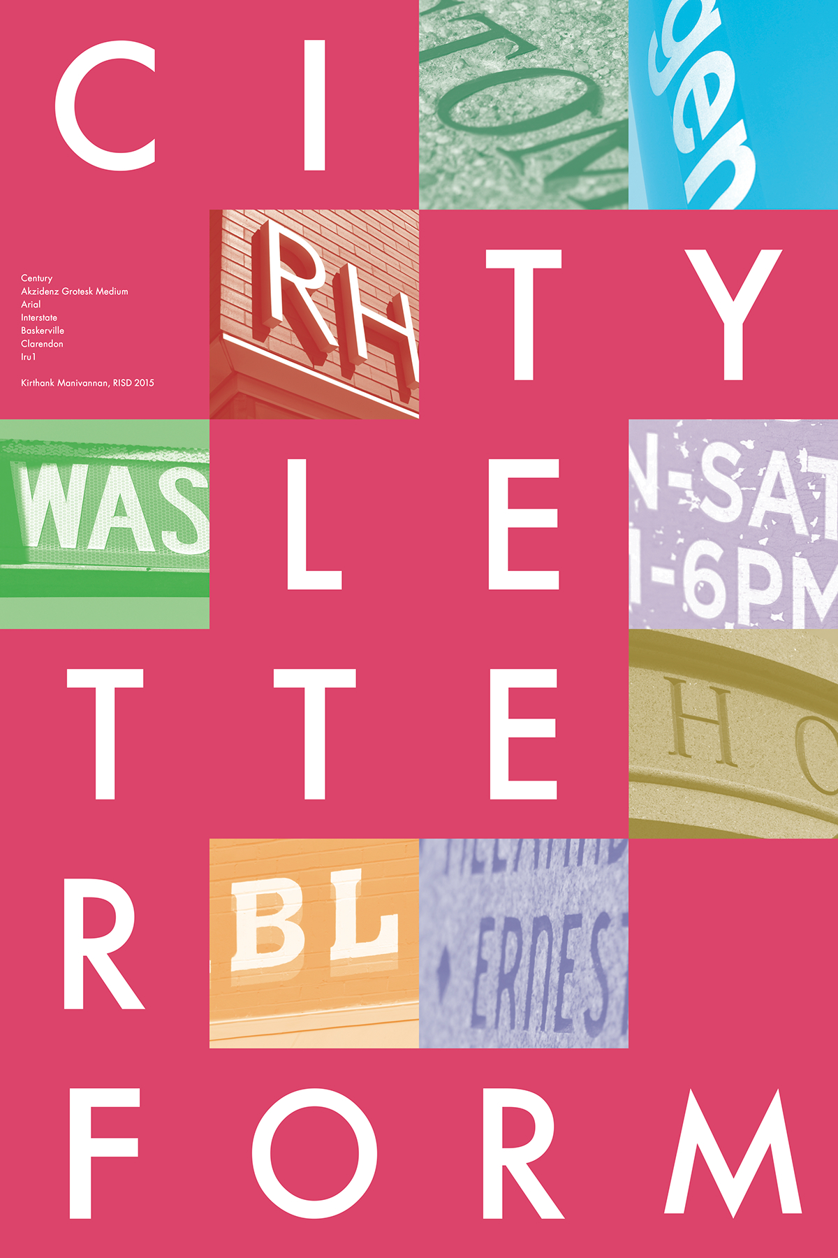 RISD GD sophomore InDesign poster type1 Letterform photos