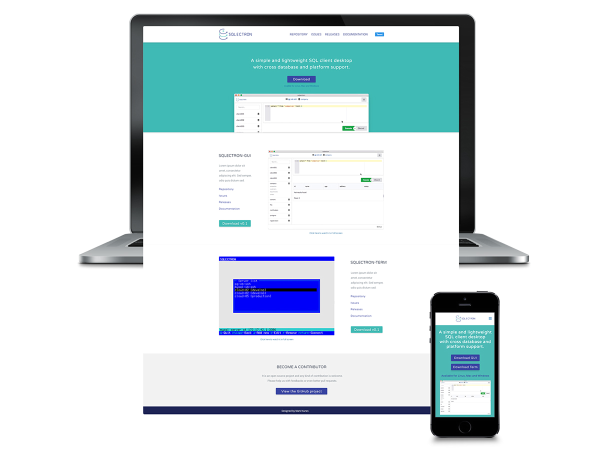 SQL electron database app desktop terminal Platform github