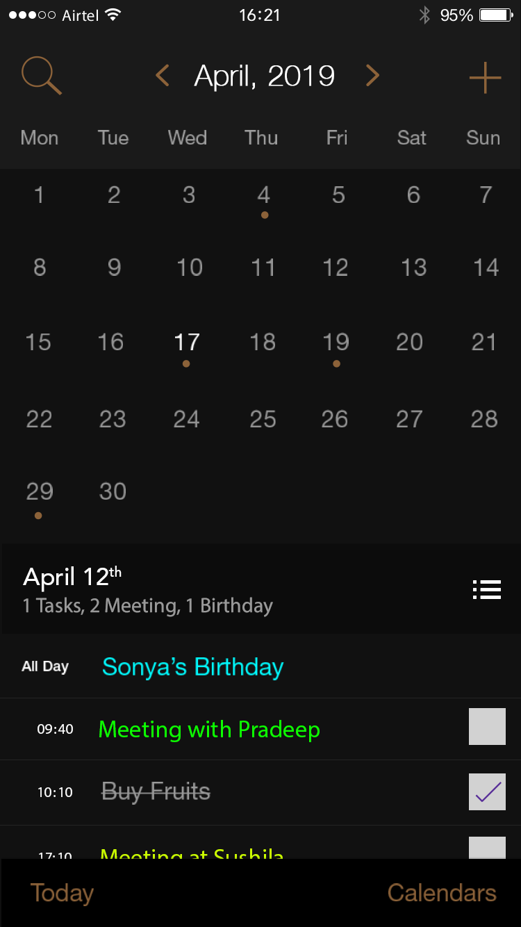 UI calendar design skandasn dark calendar