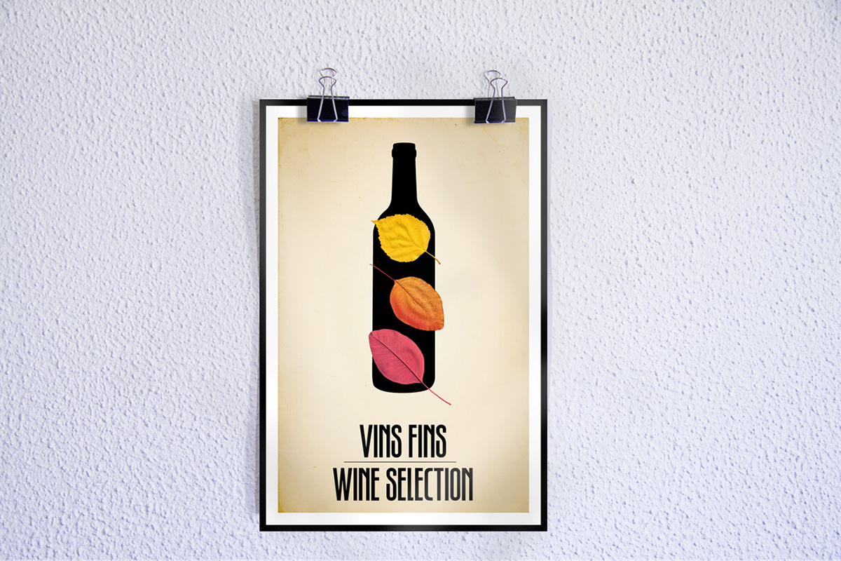 Wine Bottle Cassandre inspiration poster