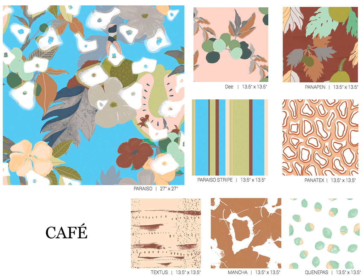 Tropical textile design  interior design  print pattern puerto rico island vibes Repeat Pattern wallpaper