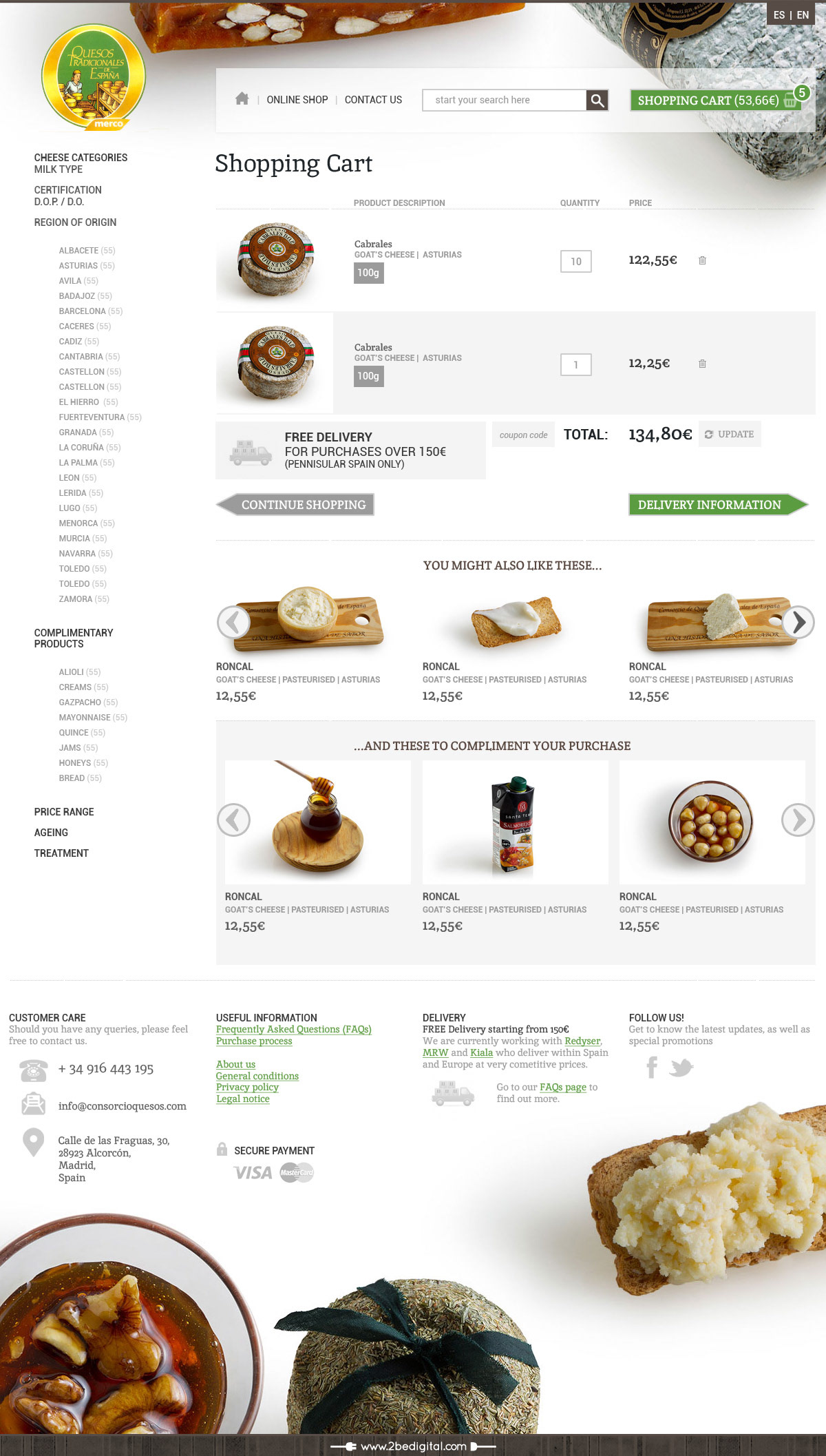 Cheese Ecommerce design clean Website
