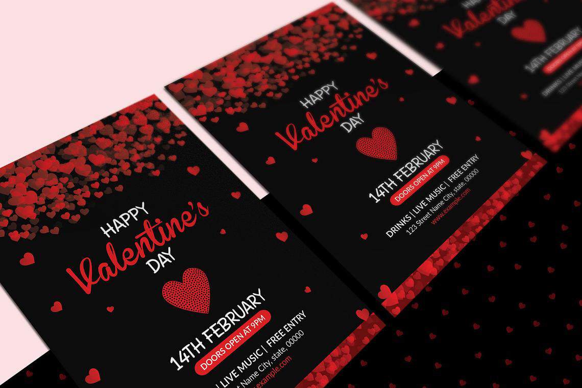 happy valentines heart Invitation Flyer ms word party flyer photoshop template Valentine's valentines invitation valentines party Valentines Party Flyer