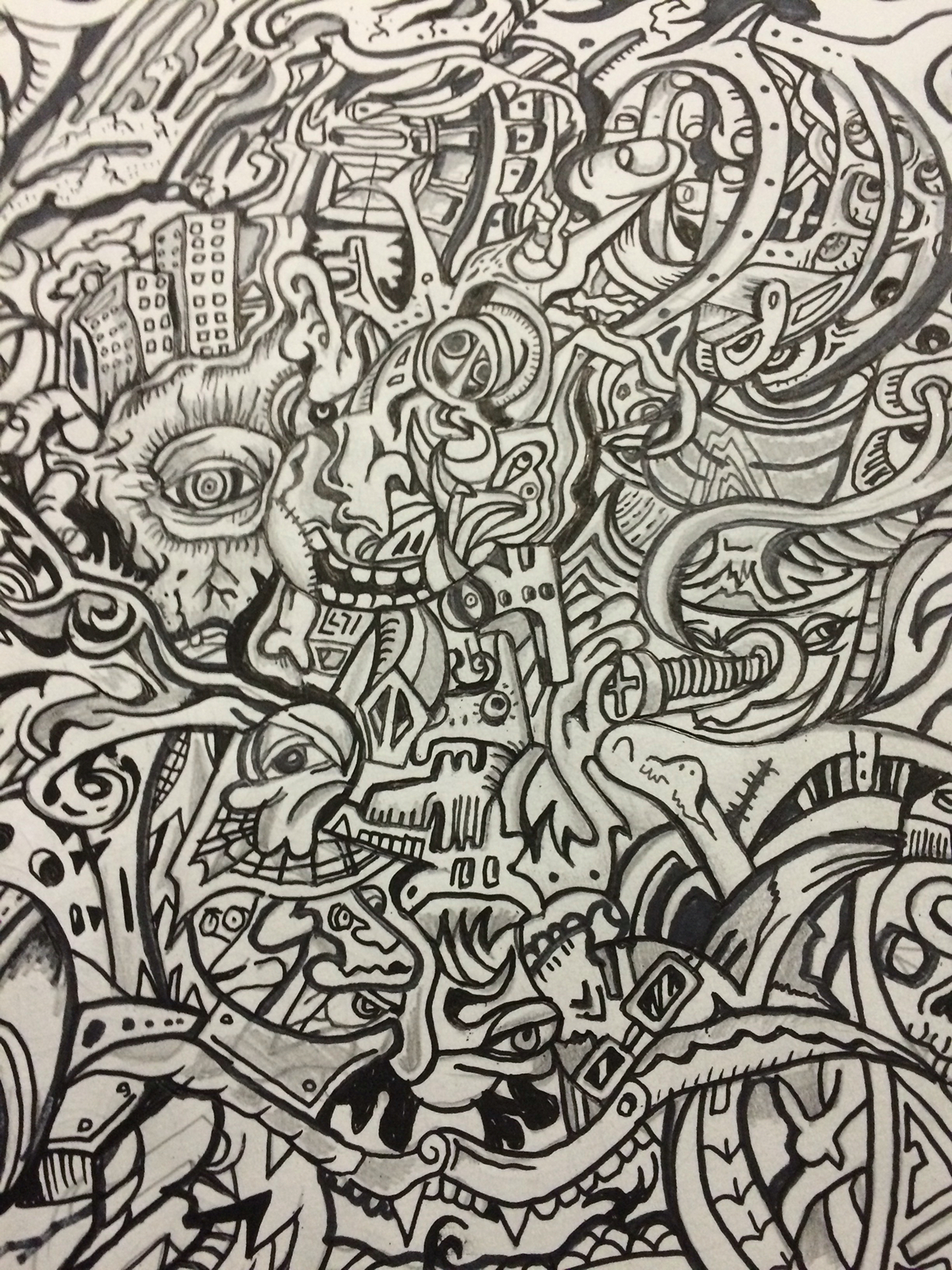portrait psychedelic Drawing  biomeca