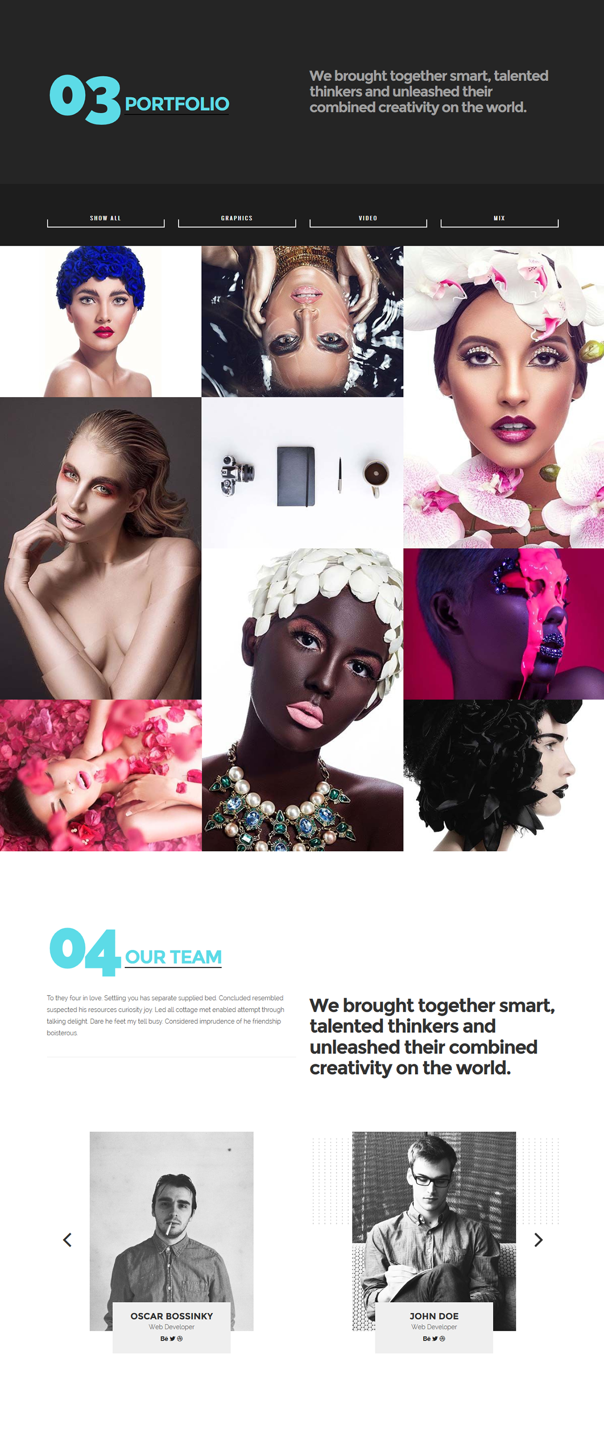 web agency portfolio creative work responsive website Shop Clothe Cloth brand Blog