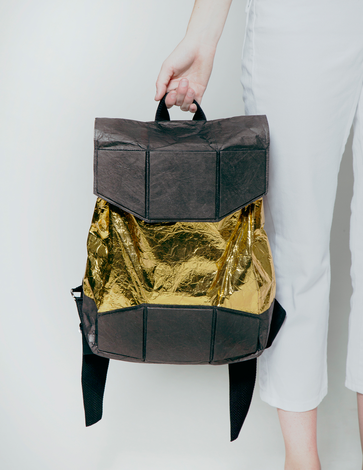 Apollo backpack lunar bag mylar TYVEK gold black Accessory design industrial Space  astronaut nasa soft