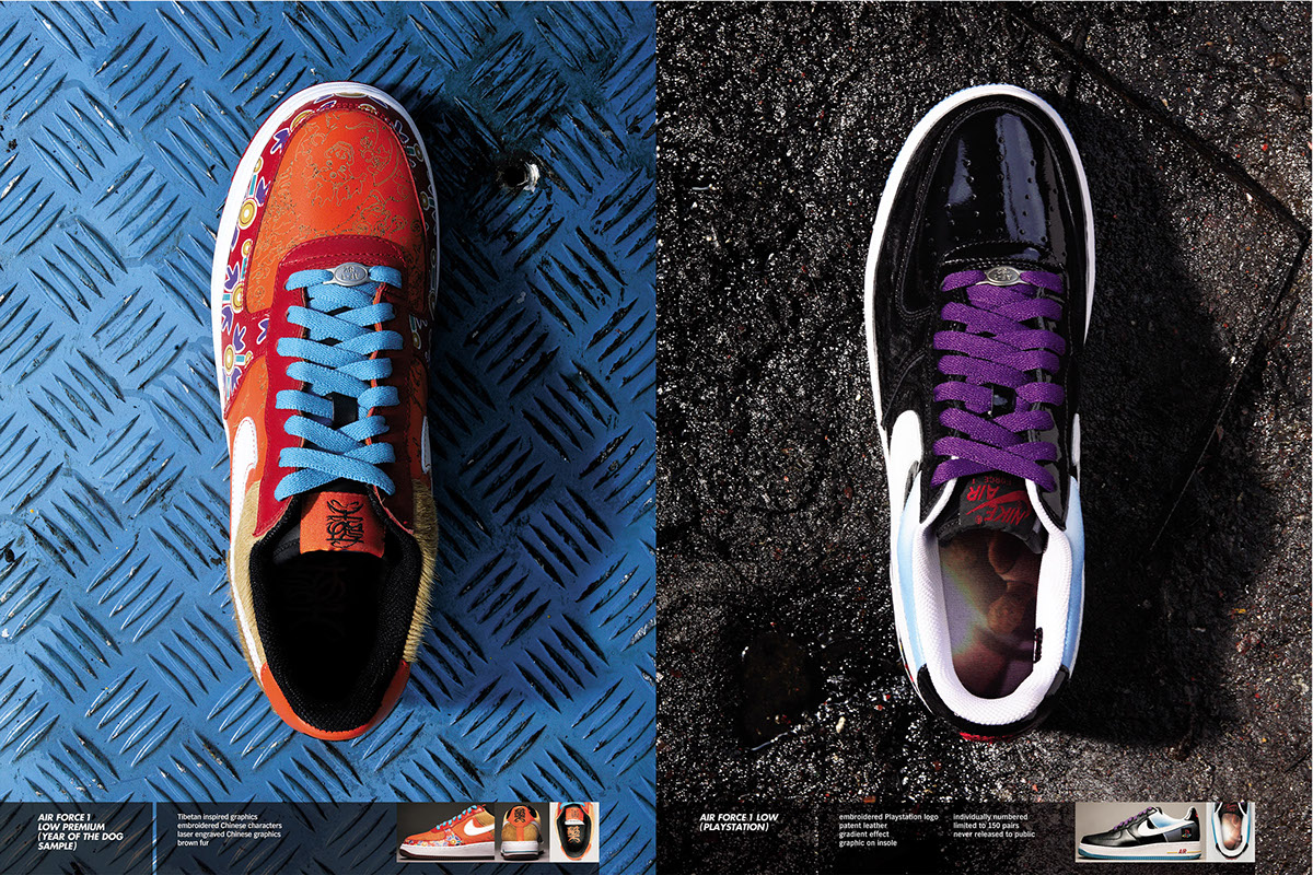 Nike sneakers sport shoes Edison Chen Kevin Poon CLOT inc collage Foot-printed Pulp-mold book design