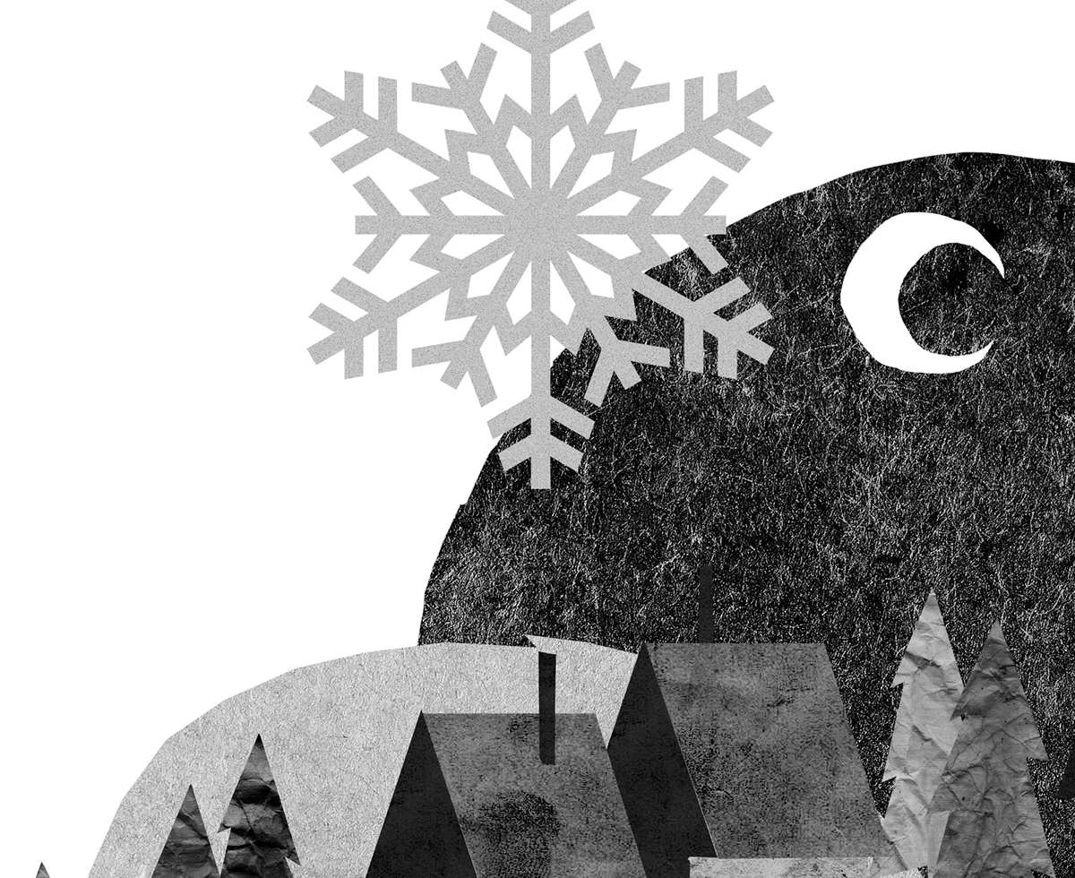 navidad Christmas holidays collage village paper cut Digital Collage digital illustration esapa avilés