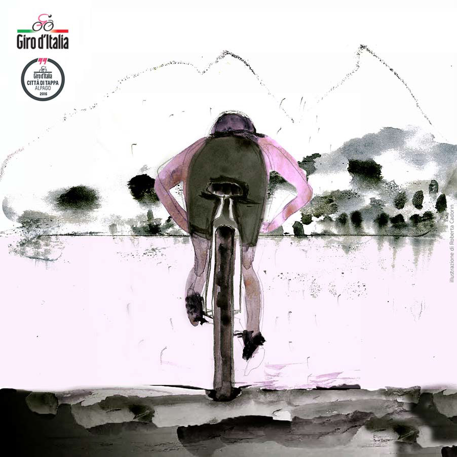 Giro d'italia bicicletta ride Bike pink maglia Rosa alpago Belluno