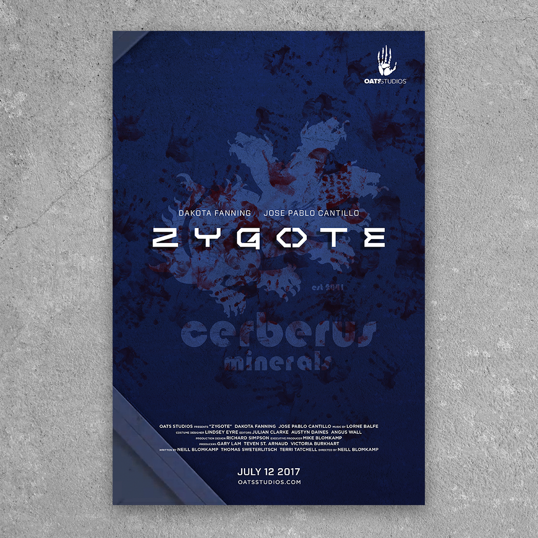 Zygote poster oats studios Neill Blomkamp Scifi movie poster blue