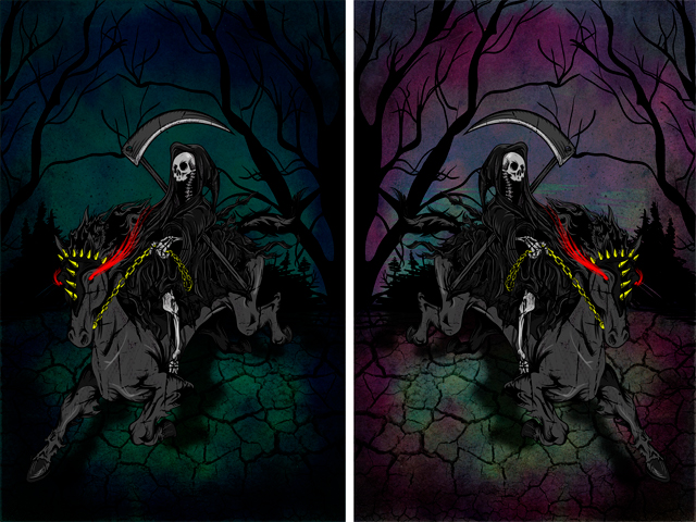 Muerte death parca horse caballo black negro design how to forest graphic bosque nowordz