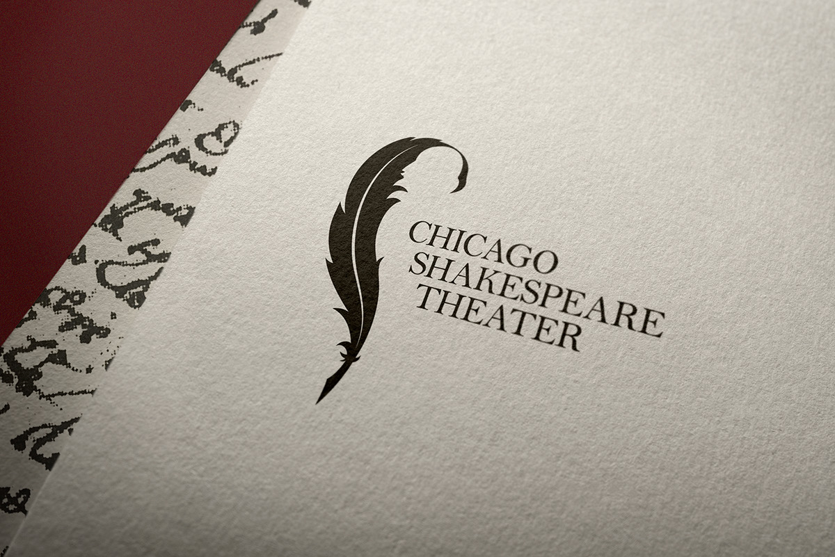 shakespeare Stationery paper theater  Theatre drama red play black and white Silhouette logo Animated Logo Stage chicago arts