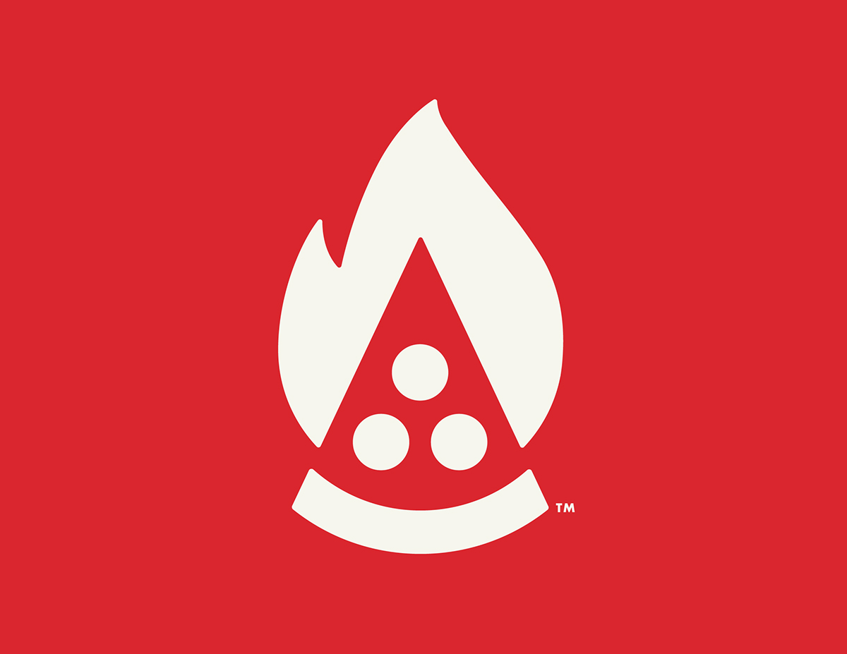 Pizza flame fire slice logo