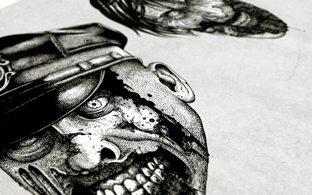 re2 resident evil Video Games monster dotwork zombie blackwork biohazard Drawing  handmade
