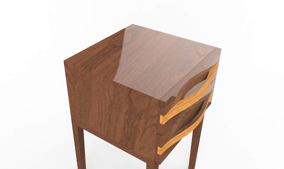 side table drawers bent lamination hardwood furniture