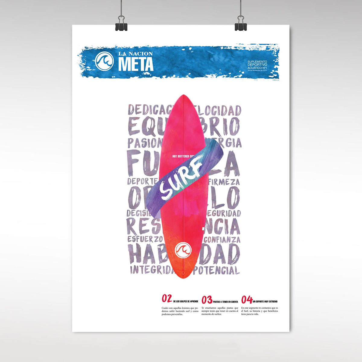 Surf Suplemento diario periodico semanal deporte deportivo acuatico uade editorial diseño supplement newspaper design
