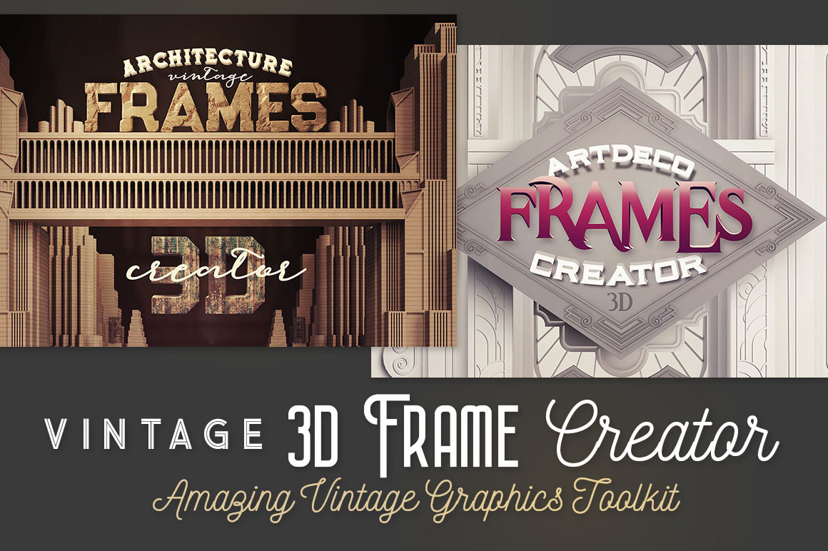 3D frame frames 3d frame vintage artdeco Retro artdeco frame vintage frame photoshop