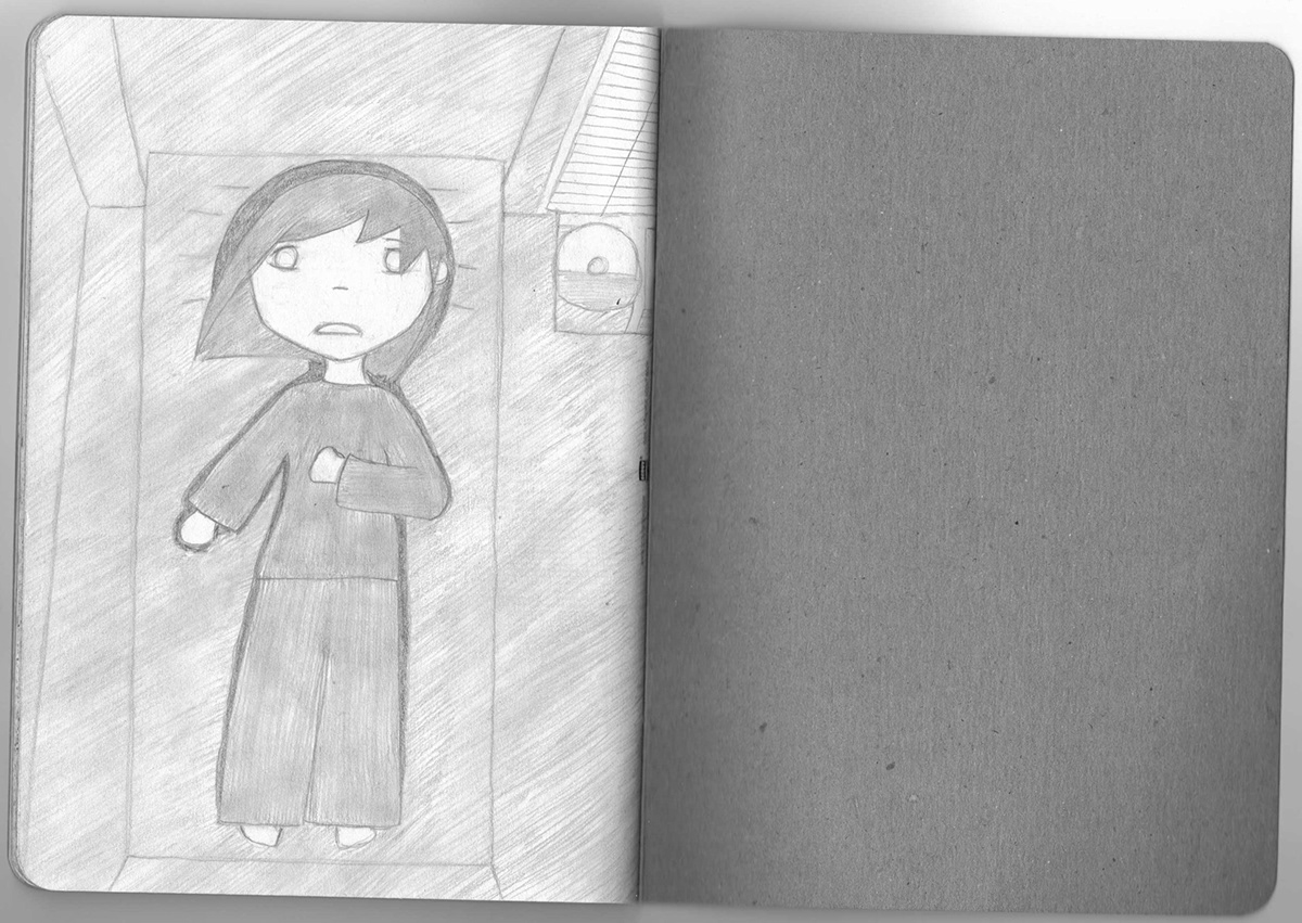 sketchbook project freehand drawing color pencil black and white
