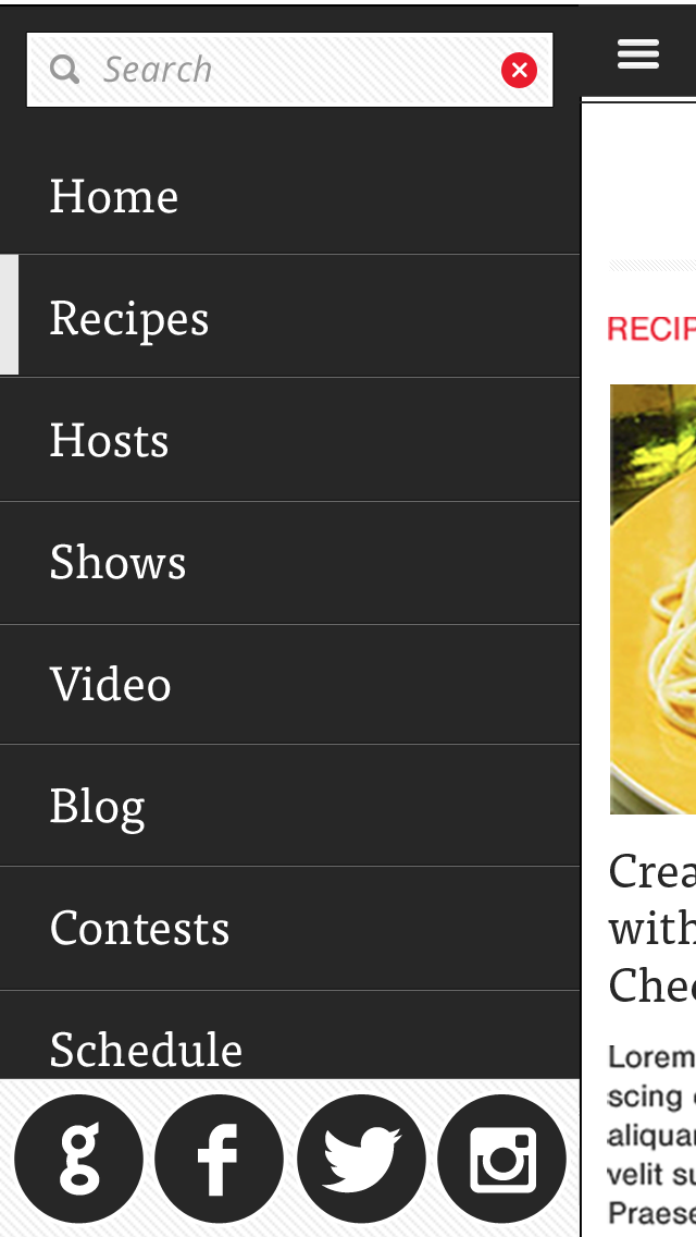 personality creative Food  food network Website corporate Web