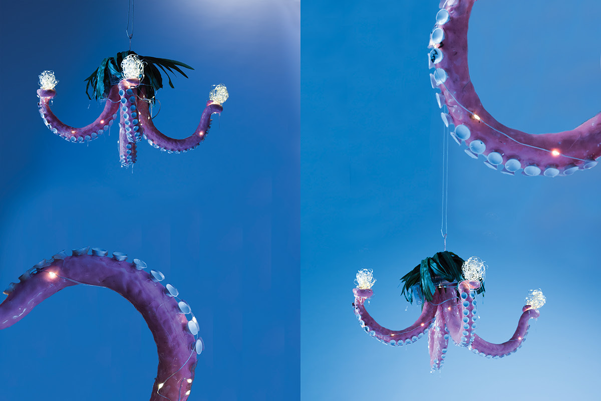 3D 3d design sculpture light chandelier build design abstract sea animal