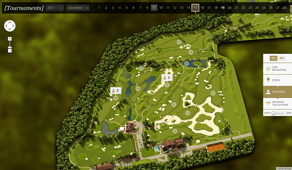 3D 3D Maps visualization Render panorama Web Hospitality golf