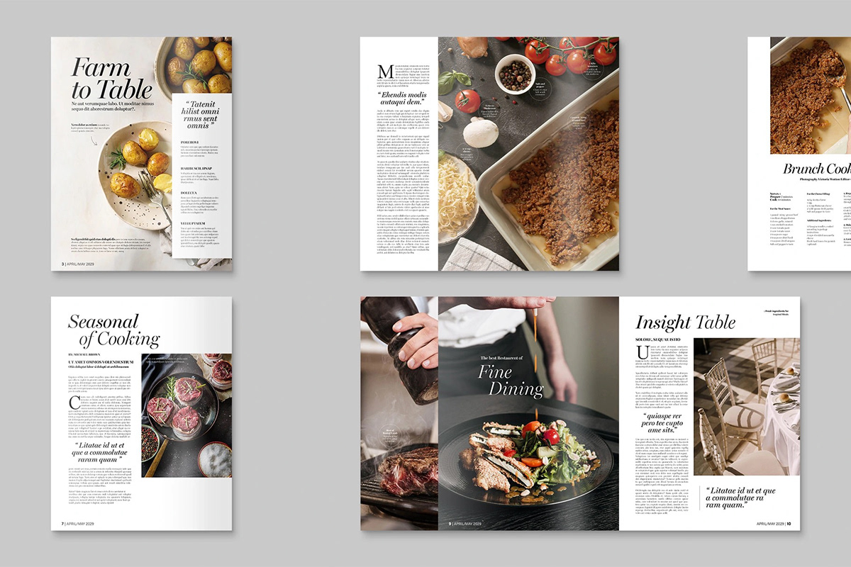 Food Magazine cookbook template cookbook template