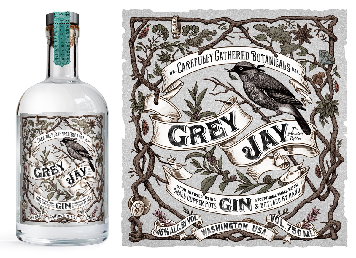Grey Jay Gin gin Gin Packaging gin label