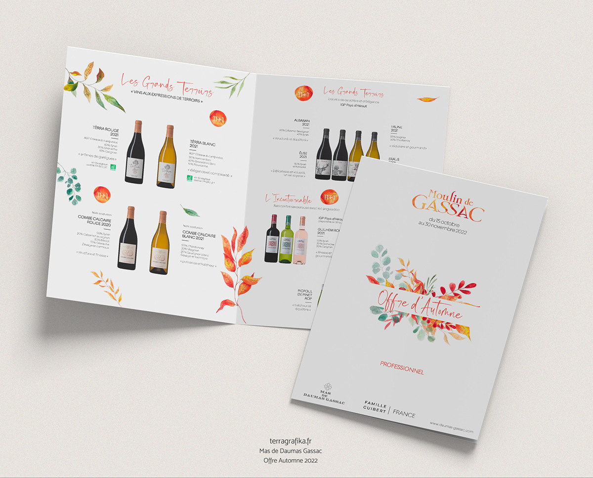 automne brochure daumas gassac design graphique graphic design  graphisme terragrafika vin wine
