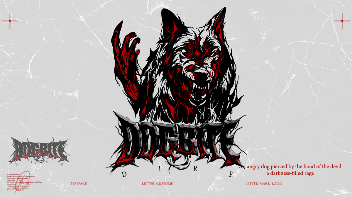 text typography   hand evil tshirt design Graphic Designer brand identity dog dogbite
