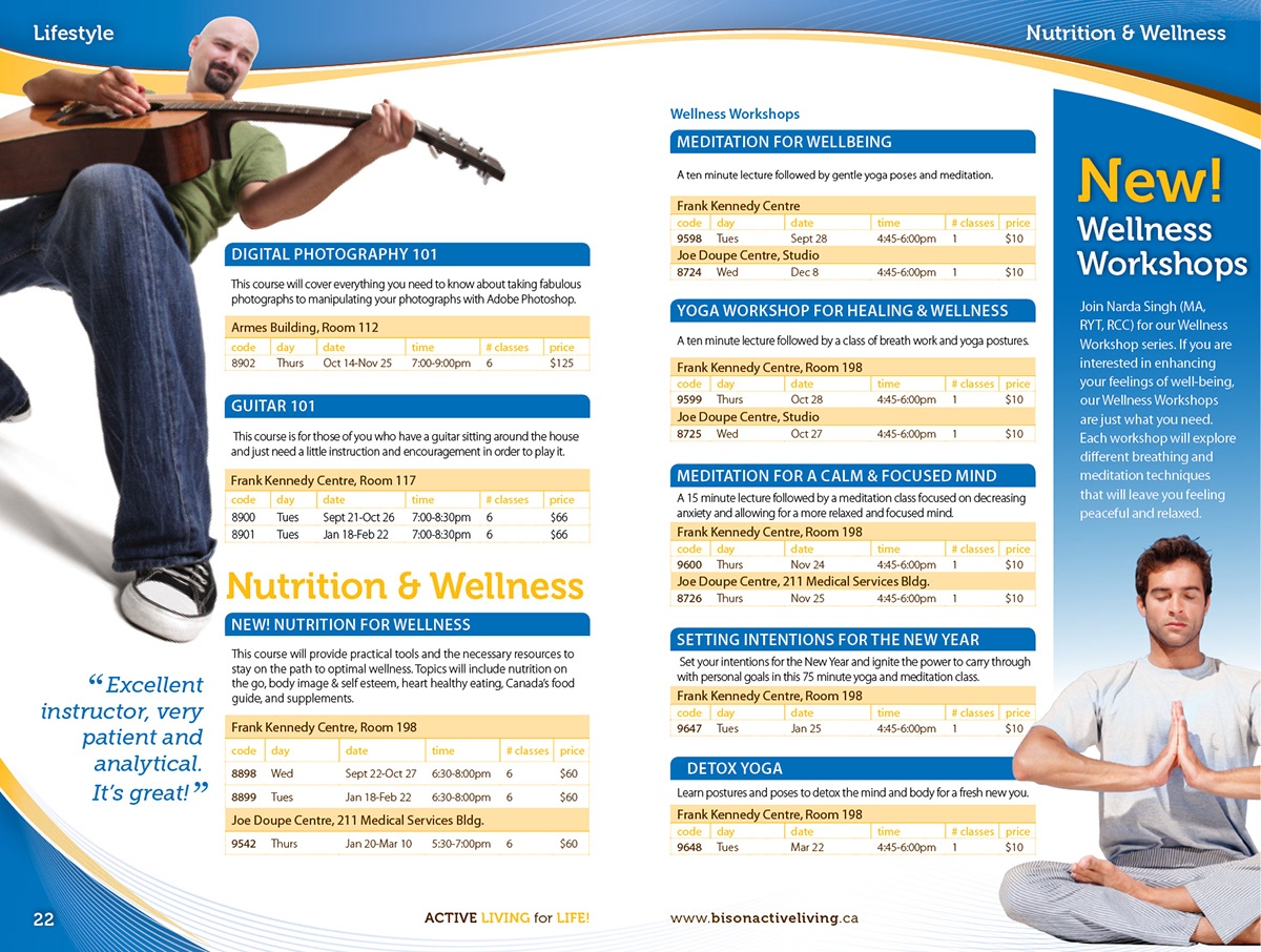 Program Guide brochure flyer active living