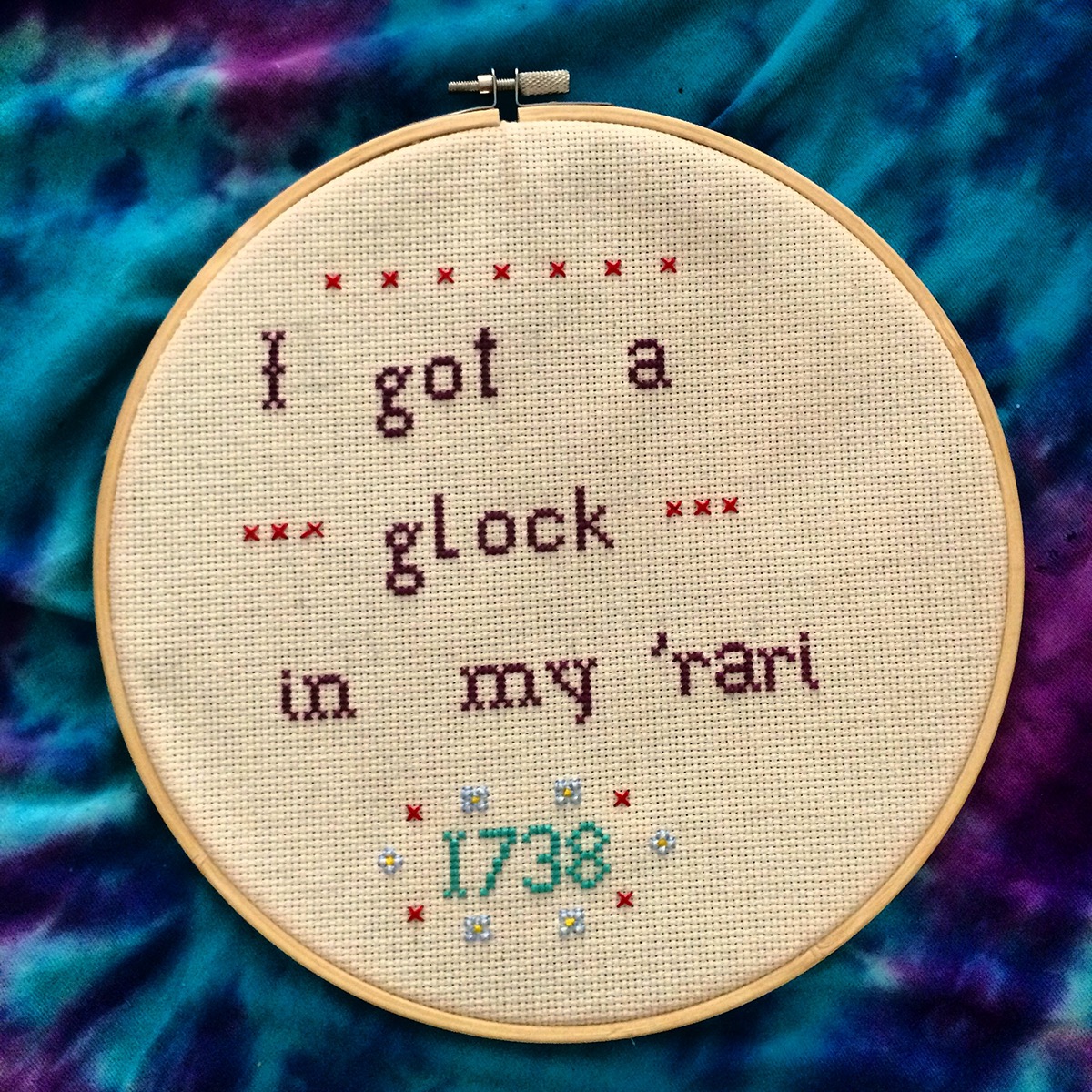 Embroidery rap Lyrics profanity hand-made Custom