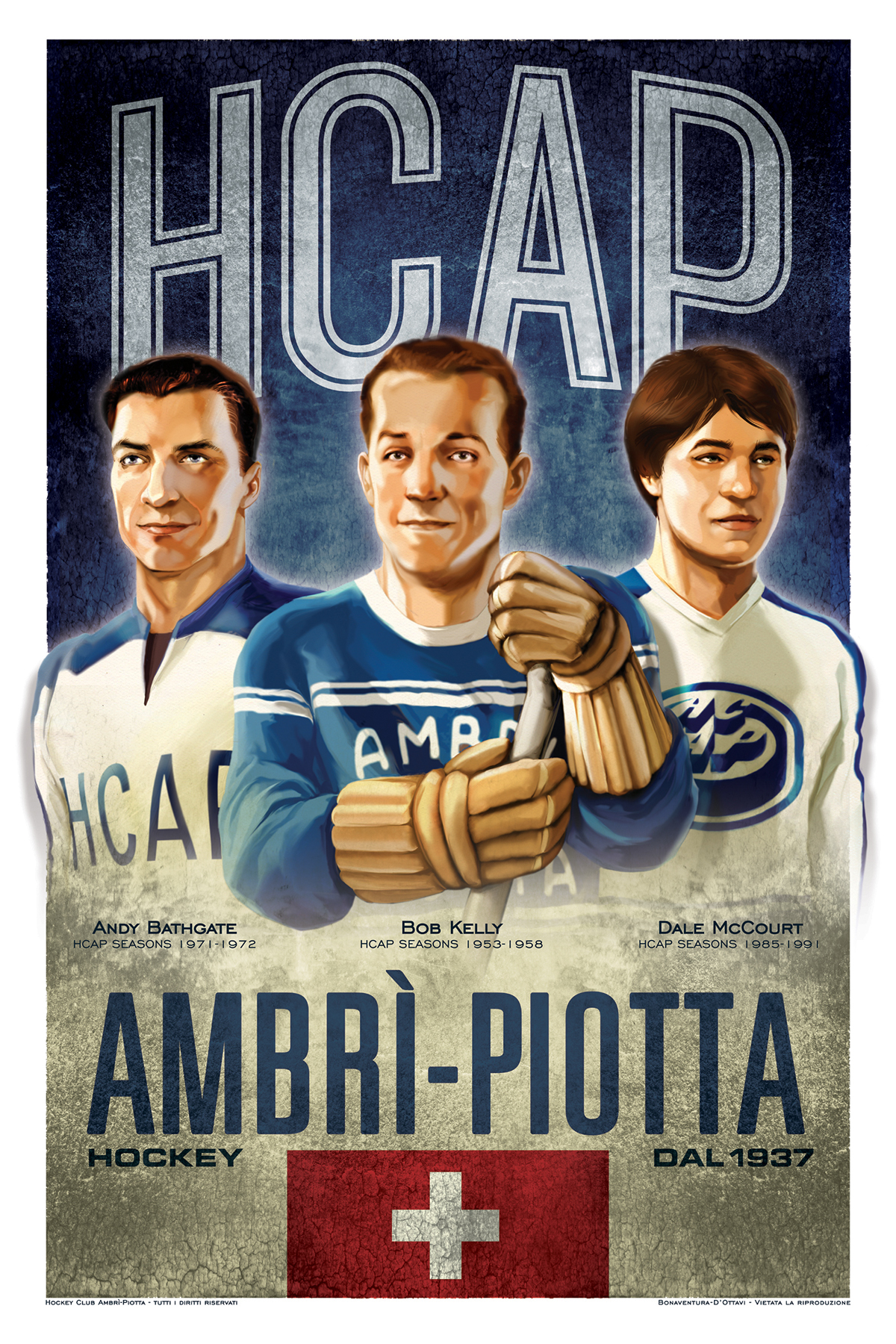 ice hockey  vintage  posters Vintage Posters  AMBRI' PIOTTA