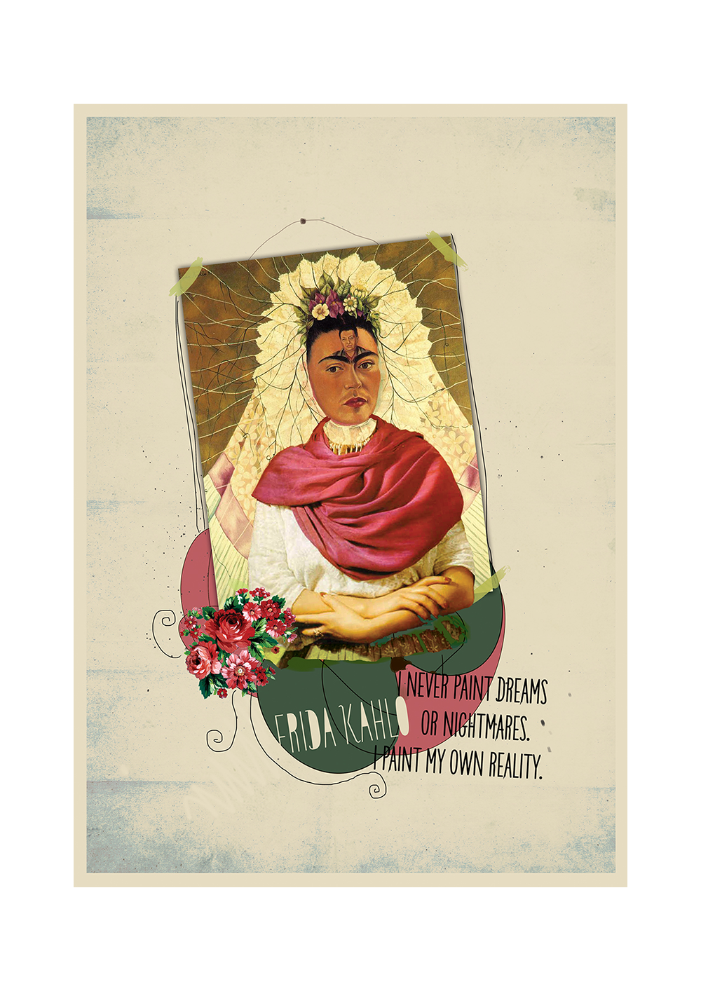 salvador dali Picasso art paint collage typographic vintage Frida Kahlo poster color logo font Mona Lisa kubism famous
