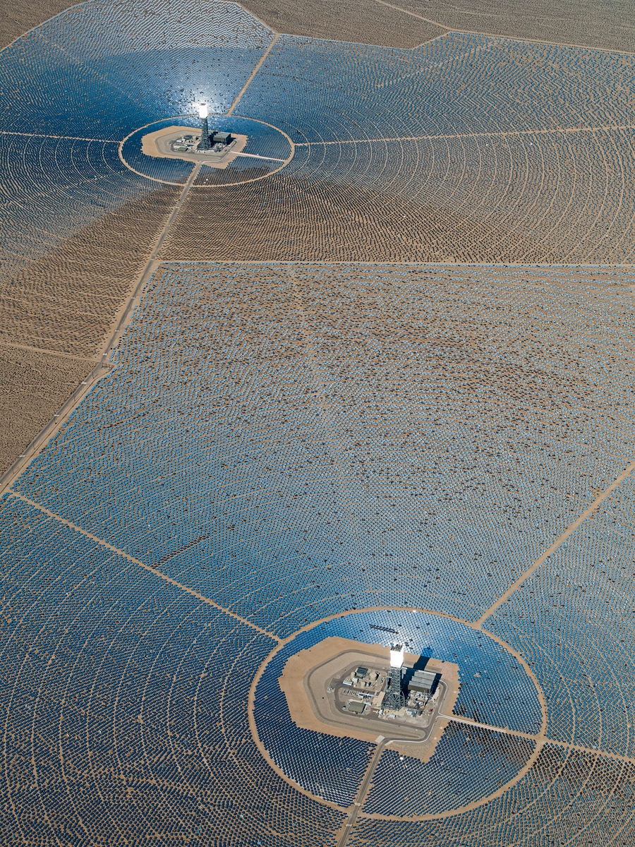Aerial solar Poweplant desert energy renewableenergy nevada California usa