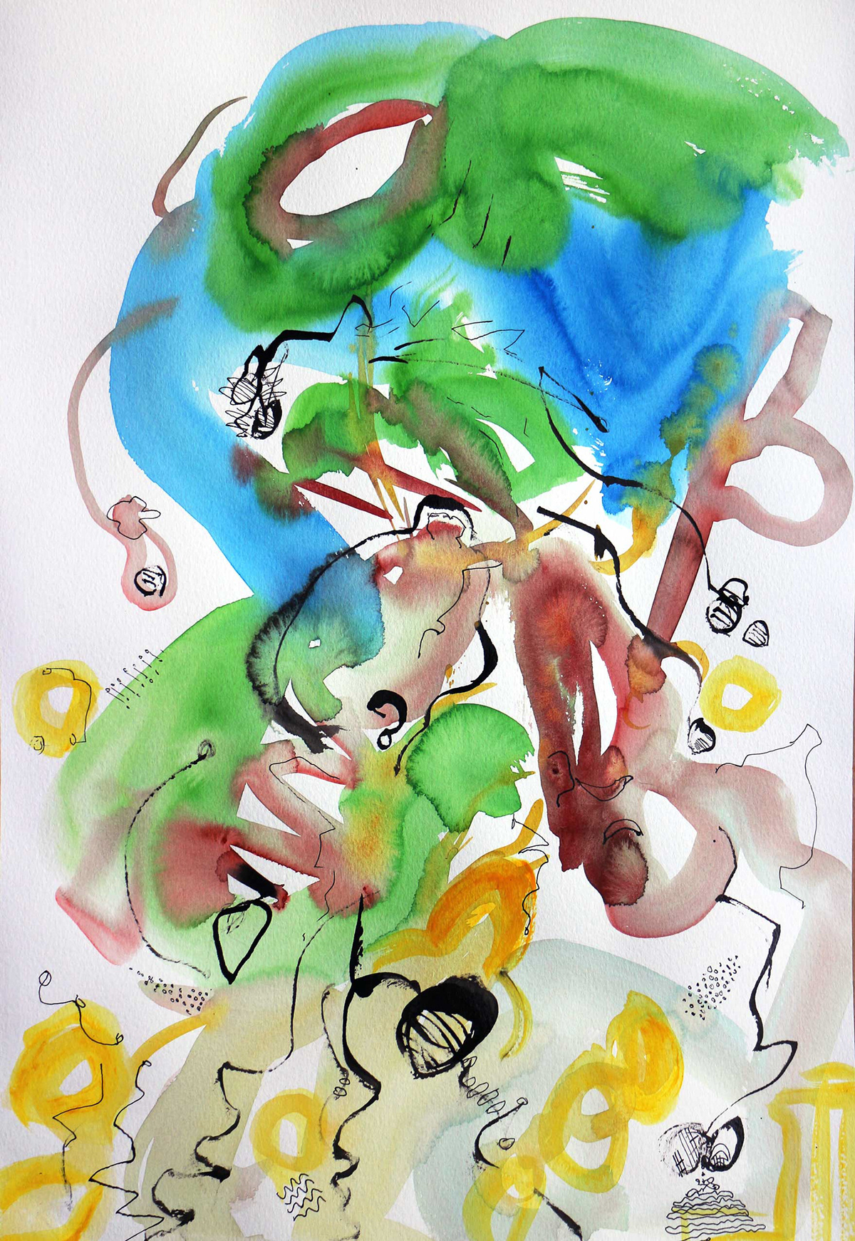 lost Nature maze plants animals humans abstract expressive Emotional