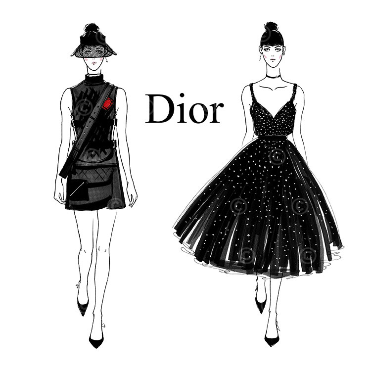 Tổng hợp 51 về dior dress sketches mới nhất  cdgdbentreeduvn
