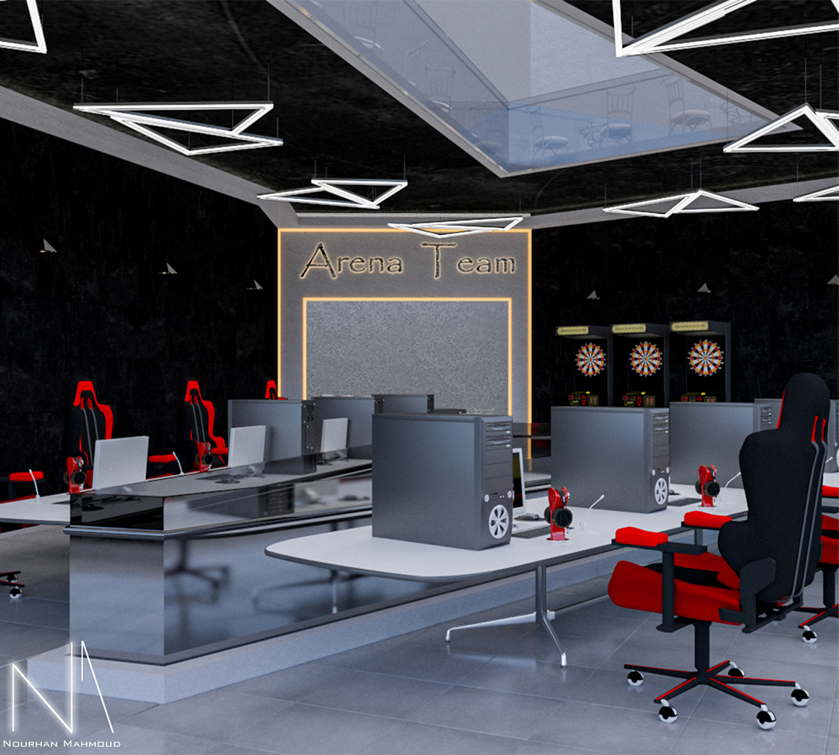 design entertainment design esports Gaming video game 3D architecture interior design  Render vray
