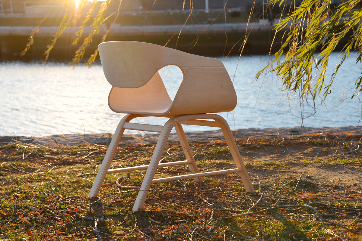 leaf chair furniture bent lamination plywood Biophilic Design compound curve risd ayako takase organic