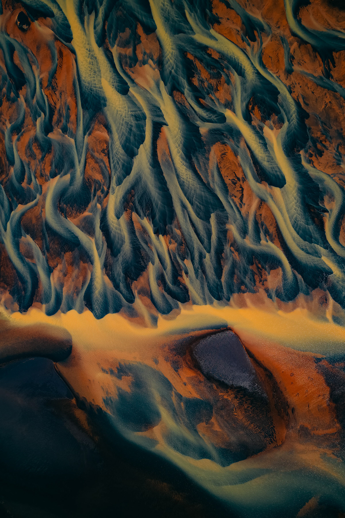 Glacier River River Veines iceland abstract Aerial Aerial Photography flow river water glacier