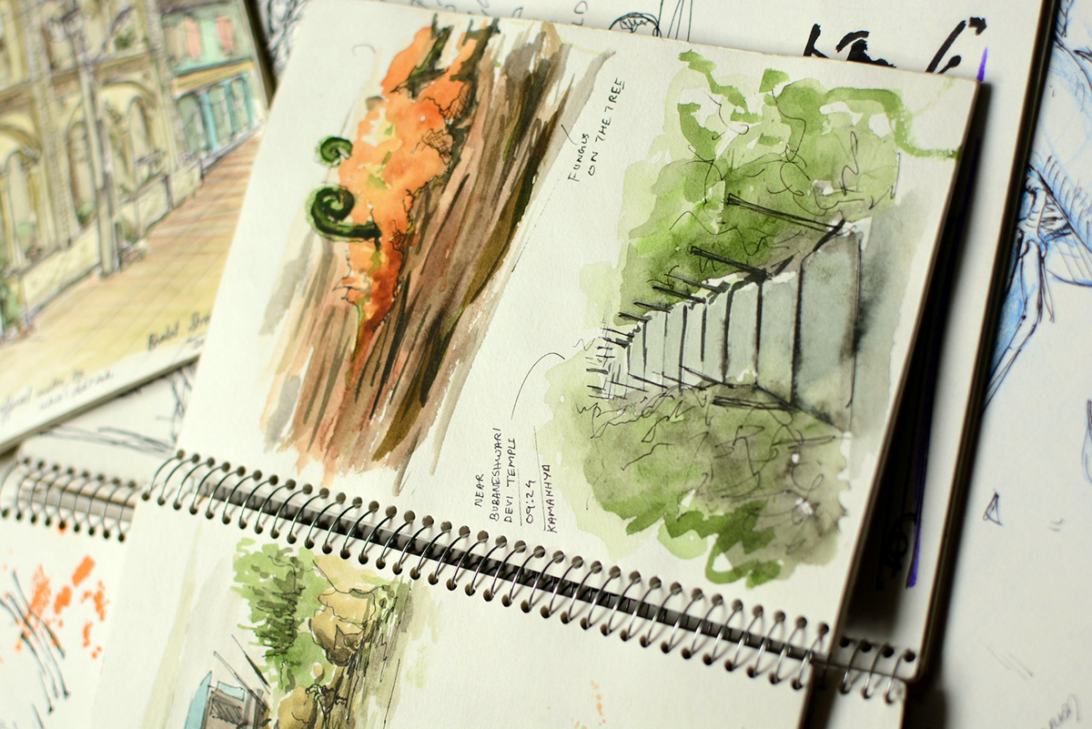journal places sketches spaces travel diary Travel log watercolor