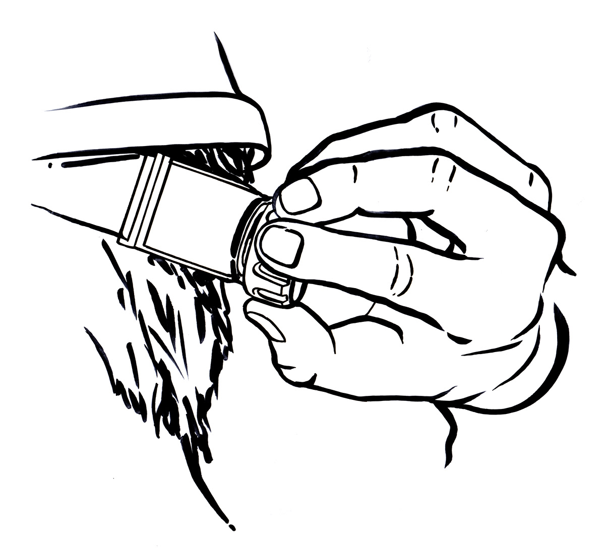 instructional instructions hands rendering traditional pen and ink Marker