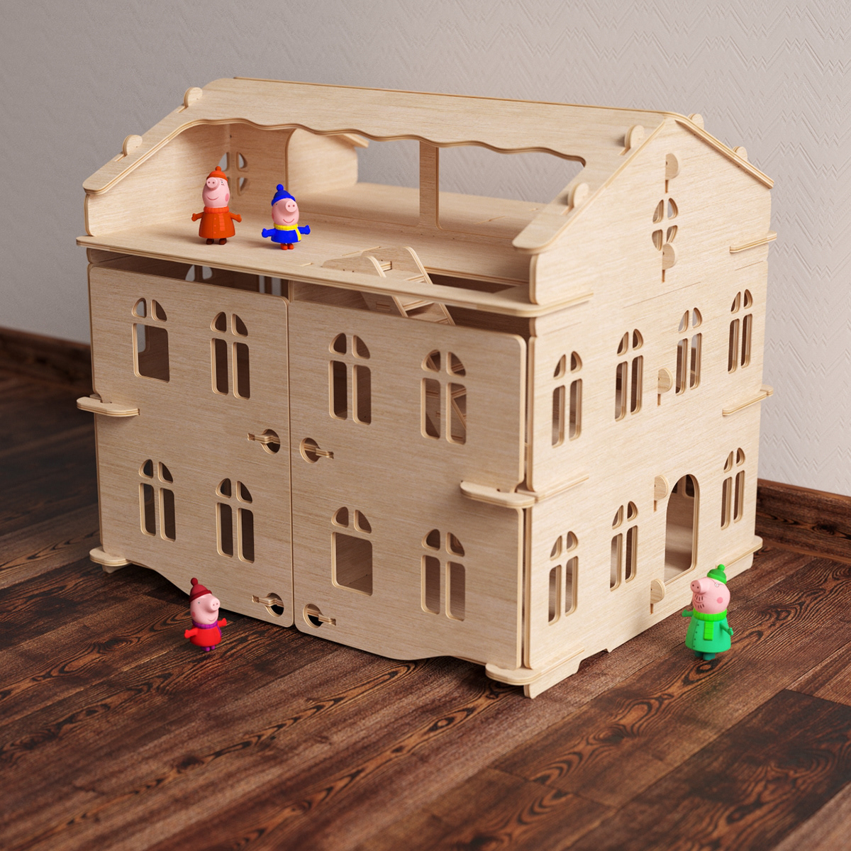 cnc plywood dollhouse toy