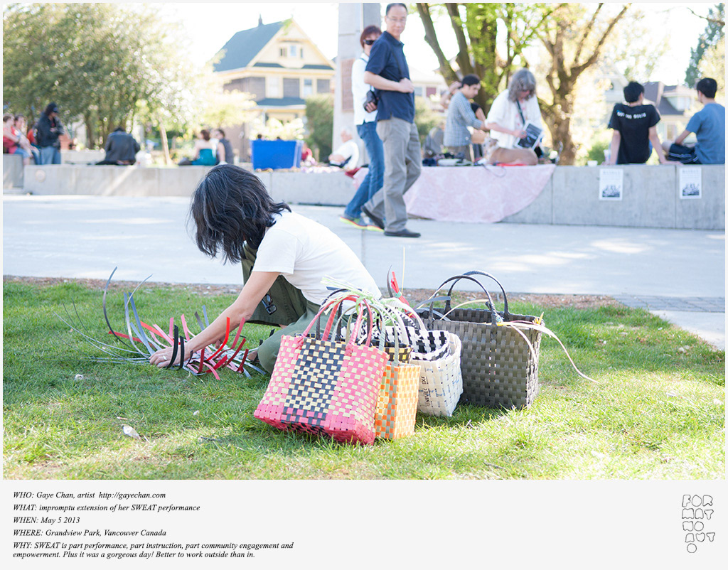 Gaye Chan sweat Grandview Park vancouver bc grass outdoors baskets Performance