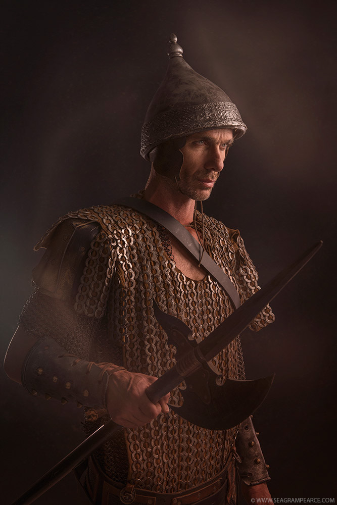 medieval knight archer pikeman portrait Moody