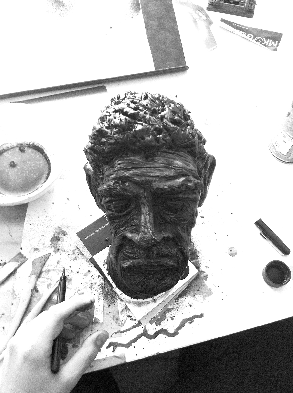 alberto  Giacometti  art  sculpture clay  creative  head  portrait  selvportrait  Artist  poster