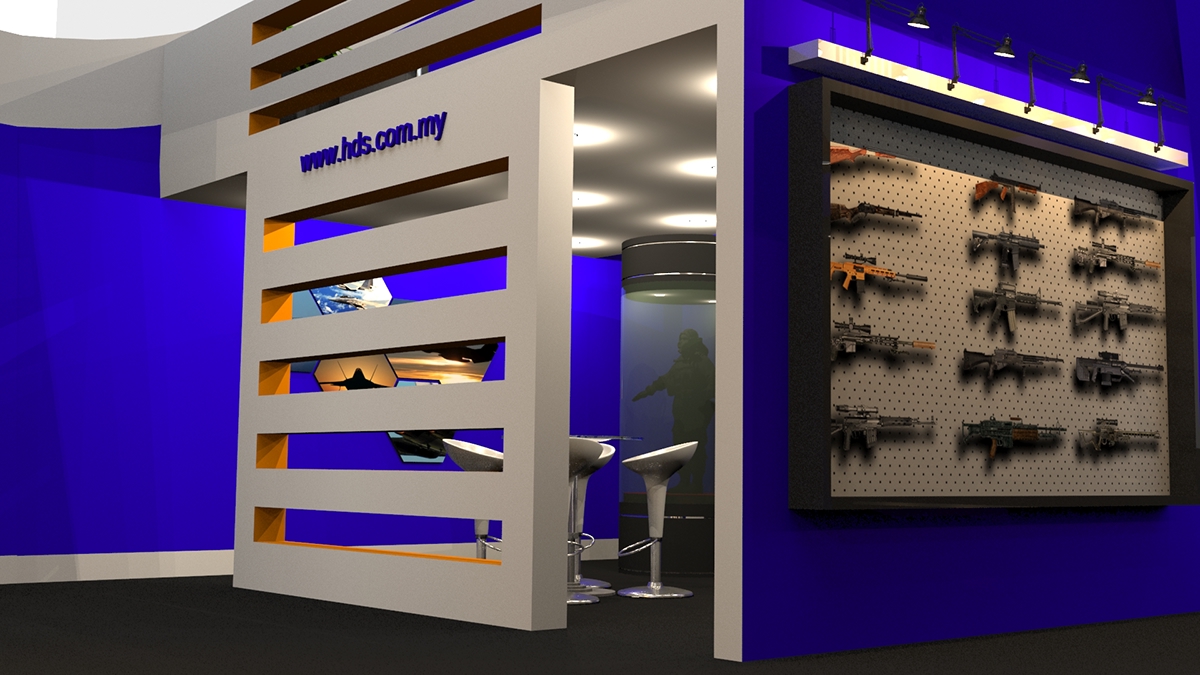 3D vray Exhibition  booth Military