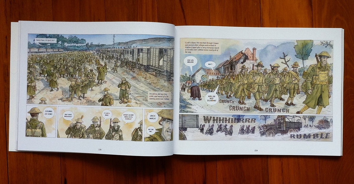 Graphic Novel history book Illustrator War New Zealand comic world war one ww1 flanders trenches soldier